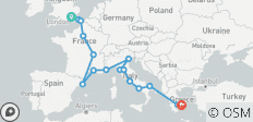  London to Athens (Start London, 17 Days) (17 destinations) - 17 destinations 