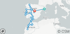  Circuito de 22 días por Portugal, Andalucía y Marruecos de Barcelona a Madrid - 27 destinos 