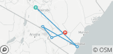  5 jours de safari - Amboseli- Parc Tsavo - Fin de séjour à la plage - 5 destinations 