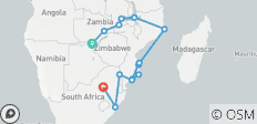  Entlang der Handelsroute (von Livingstone bis Johannesburg) - 14 Destinationen 