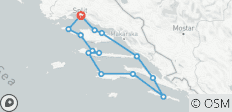  Croisière à vélo Dalmatie Sud Traditionnelle Ensuite - 14 destinations 
