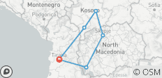  Rundreise durch Nordmazedonien und Kosovo in zwei Tagen ab Tirana - 6 Destinationen 