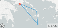  Voyage en Grèce de 7 jours - partiellement guidé - 4 destinations 