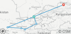  Tour along 3-stans of Central Asia 12 Days: Uzbekistan, Tajikistan, and Kyrgyzstan - 7 destinations 