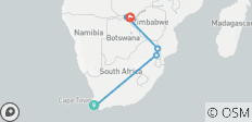  13 jours SA - Capetown, PN Kruger, PN Chobe et Vic-Falls Safari-Hébergement - 6 destinations 