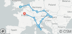  Romantique européen (classique, été, début Londres, fin Paris, 20 jours) - 22 destinations 
