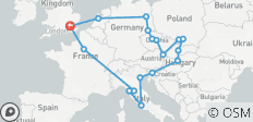  European Trail (Summer, Start London, 23 Days) - 18 destinations 