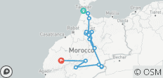  Circuit privé de 14 jours au départ de Tanger : Villes Impériales &amp; Merzouga Erg Chebbi Glamping Desert Tour - 16 destinations 