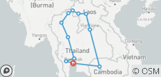  Circuit d\'aventure en Thaïlande, au Laos et au Cambodge - 21 jours/20 nuits - 12 destinations 