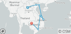  Indochina mit Laos, Vietnam und Kambodscha Abenteuerreise 14 Tage - 9 Destinationen 