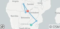  Kruger, Victoria Falls &amp; Chobe Family Adventure 7Days/6Nights - 6 destinations 