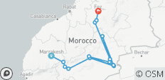  Circuit de 4 jours de Marrakech à Merzouga Erg Chebbi Glamping Desert à Fes - 14 destinations 