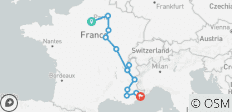  Van Parijs naar Nice – door wijngaarden &amp; bergen - 13 bestemmingen 