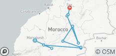  Circuit de luxe dans le désert de Marrakech à Merzouga 3 jours de Marrakech à Fès - 11 destinations 