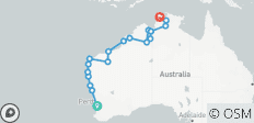  Adventure tour along the west coast of Australia - Perth to Darwin - 19 destinations 