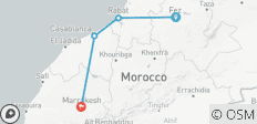  Marokkaanse steden: Casablanca, Fes, Rabat &amp; Marrakech - 5 dagen - 4 bestemmingen 