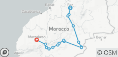  Woestijntocht van Fes via de woestijn naar Marrakech – 3 dagen - 16 bestemmingen 