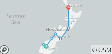  New Zealand South to North Drive, Cruise &amp; Rail - 8 destinations 