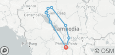  Ontdek Cambodja van Phnom Penh naar Siem Reap 8 Daagse Tour - 10 bestemmingen 