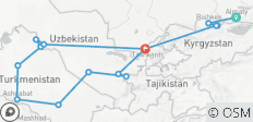  Tour along 5-stans countries - Silk Road of Central Asia - 15 destinations 