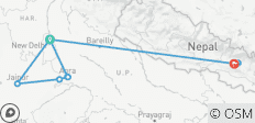  De beste Gouden Driehoek-rondreis van India – met Nepal - 13 bestemmingen 