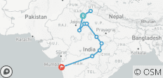  Circuito de 16 días por la India con Taj Mahal - todo incluido - 11 destinos 