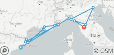  Reis langs de Mediterrane kust van Spanje, Frankrijk &amp; Italië – van Barcelona tot het Toscaanse Platteland – 2024 - 19 bestemmingen 