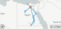  Circuit de l\'Égypte en or : 14 jours de luxe (Le Caire GEM &amp; Alexandrie &amp; Désert blanc &amp; Croisière sur le Nil &amp; Hurghada) - 24 destinations 