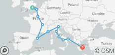  De Londres a Atenas - estándar, inicia en París, 17 días - 13 destinos 