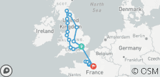  Muestrario de Gran Bretaña con París a Normandía 2025 - 20 destinos 