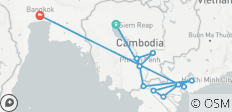  Le fascinant Vietnam, le Cambodge et le Mékong avec Bangkok (en direction du sud) 2025 - 12 destinations 