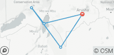  Safari de 3 días por Manyara, el cráter y Tarangire, de media distancia - 5 destinos 