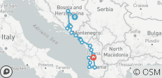 Alle seizoenen 12 dagen ontdekkingstocht door Bosnië + Montenegro +Albanië vanuit Sarajevo. Wandel door de Balkan buiten de gebaande paden. - 20 bestemmingen 