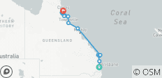  Brisbane to Cairns Adventure - 14 destinations 