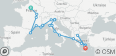  London to Santorini (Plus, Start Paris) - 28 destinations 