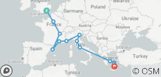  London to Santorini (Plus, Start Paris) - 13 destinations 