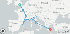  London to Athens (Plus, Start Paris, 17 Days) - 11 destinations 