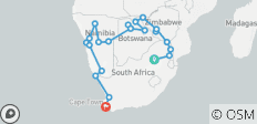  Kruger, Falls, Delta &amp; Cape - 25 days - 24 destinations 