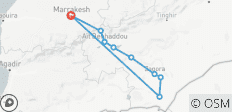  Tour Privado de 2 Días por el Desierto : De Marrakech al Campamento del Desierto de Erg Lihoudi, pasando por las Montañas del Atlas y la Kasbah Ait Benhadda, Ouarzazate, Zagora, Tamegroute - 9 destinos 