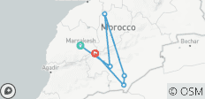  Circuit de 2 jours et 1 nuit dans le désert Sahara Express de Marrakech : Vers le camp du désert d\'Erg Lihoudi - 6 destinations 