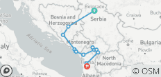  Small Group Tour; Belgrade to Tirana 5 Balkan Countries in 8 Days - 14 destinations 