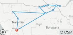  Namibia/Botswana/Simbabwe - Rundreise durch Buschmannland, Caprivi und Victoriafälle - 13 destinations 