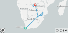  Kaap, safari&amp;watervallen Reünie 35 tot 45 (alleen beschikbaar voor eerdere Contiki –reizigers, Reünie, 11 dagen) - 11 bestemmingen 