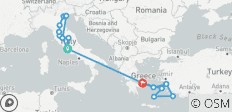  Lo mejor de Italia y Grecia con un crucero de 4 días - 18 destinos 