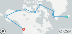  Noordwestelijke Doorvaart door het Arctische Labyrint (Groenlandagennaar Alaska) - 12 bestemmingen 