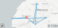  MARRAKECH naar MARRAKECH (12 dagen) Souks, zandduinen - 7 bestemmingen 