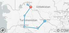  Central Asia Tour - Turkmenistan Part from and to Uzbekistan - 7 destinations 