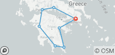  Self Drive 9 Days in Athens, Olympia, Mycenae, Argolis, Nafplio, Peloponnese and Delphi. - 8 destinations 