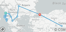  Merveilles des Balkans de Tirana à la splendeur d\'Istanbul et aux paysages de la Cappadoce avec 3 vols inclus - Circuit en petit groupe - 16 destinations 