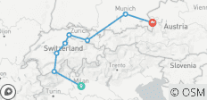  Ruta Alpes y Queso en Eurocarril de 10 días: Milán, Suiza, Liechtenstein, Alemania, Austria - 8 destinos 